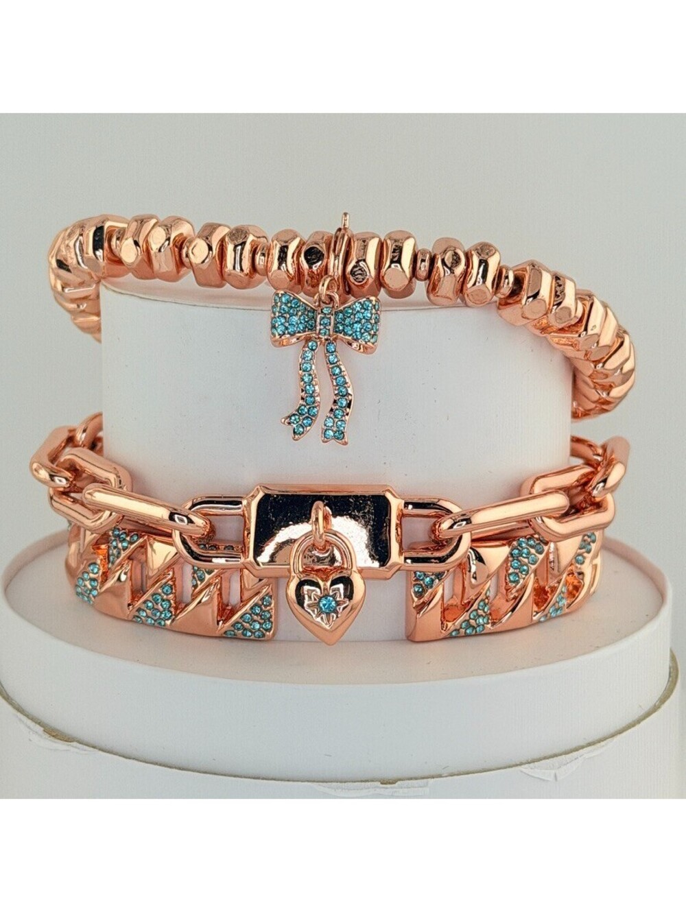Bomb Party Summer 2026 Stacks “The Sweetheart Lock" Bow & Heart on Rose Gold